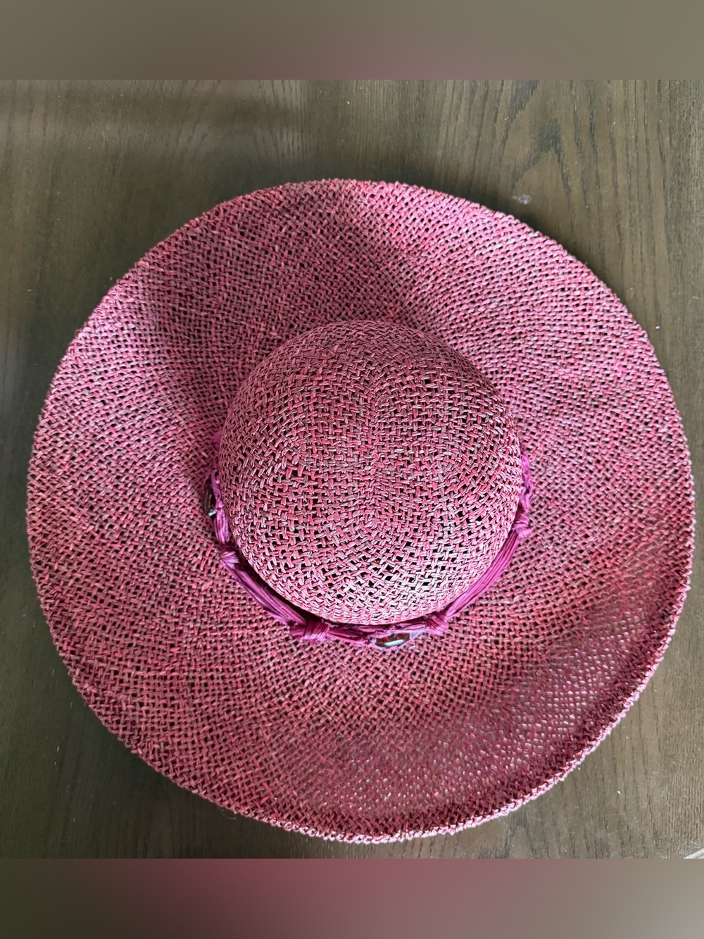 Liz Claiborne Fuchsia Wide-Brim Woven Sun Hat